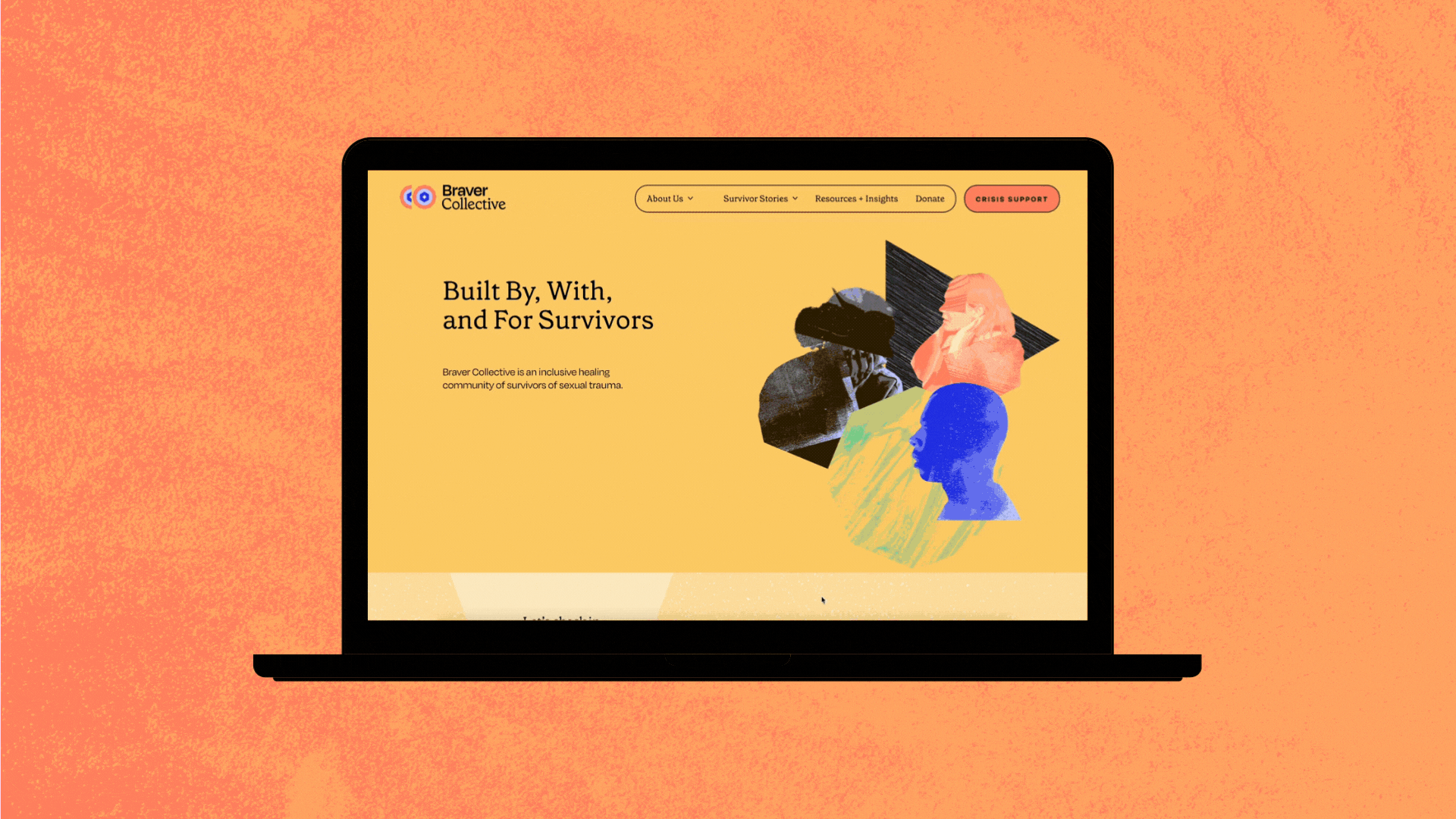 Gif of Braver Collective homepage scroll