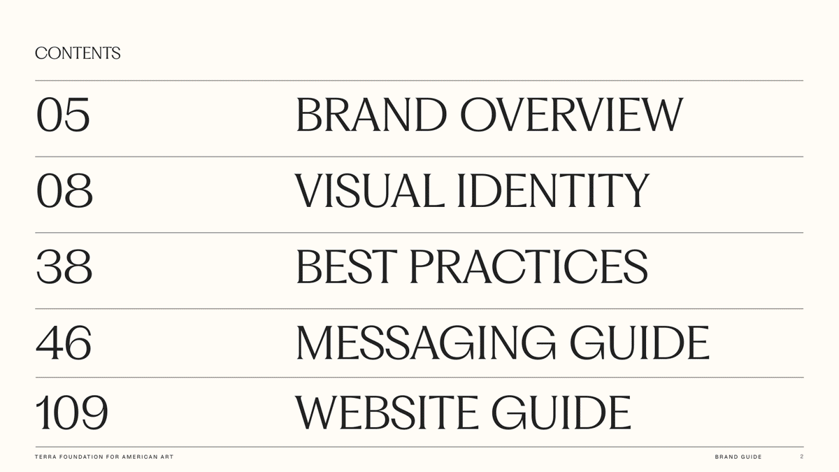 gif of Terra Foundation brand guide
