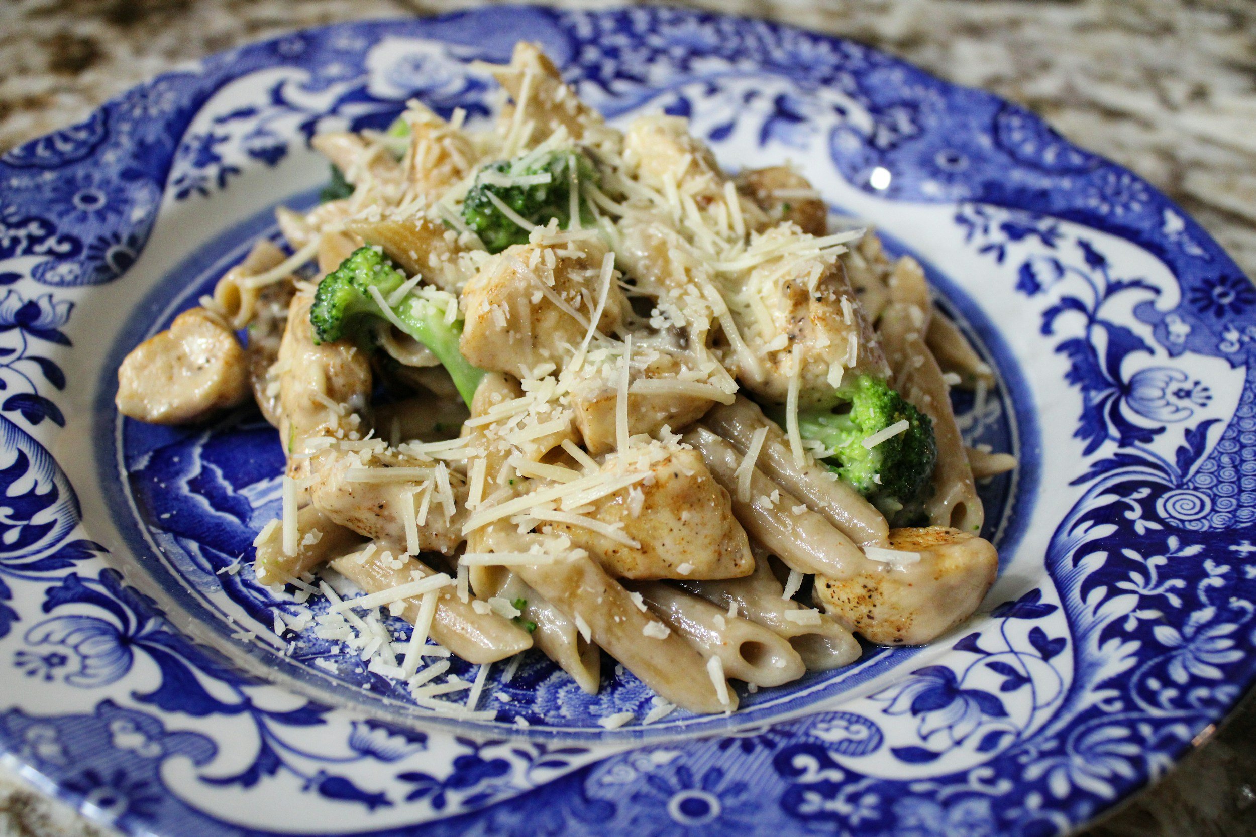 Parmesan cheese on pasta