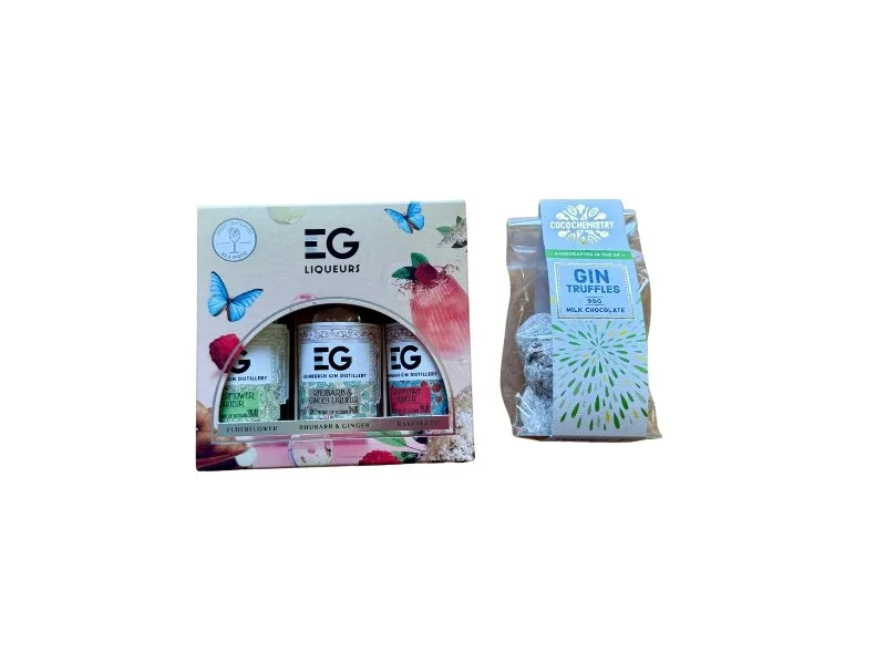 Edinburgh Gin Liqueur Trio and Gin Truffles Gift Set