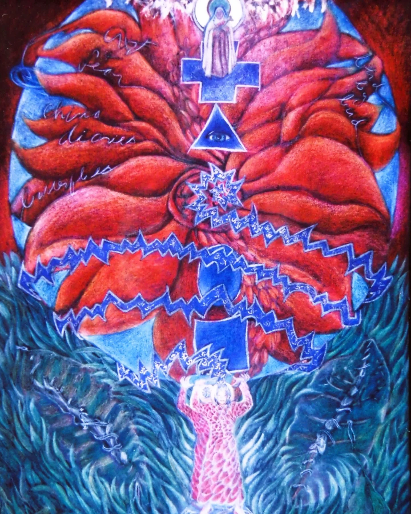  your Soul's Horizon Inner Journey Landscape II, a colored pencil drawing on floor cloth, W 31 1/2 “  X H 42 