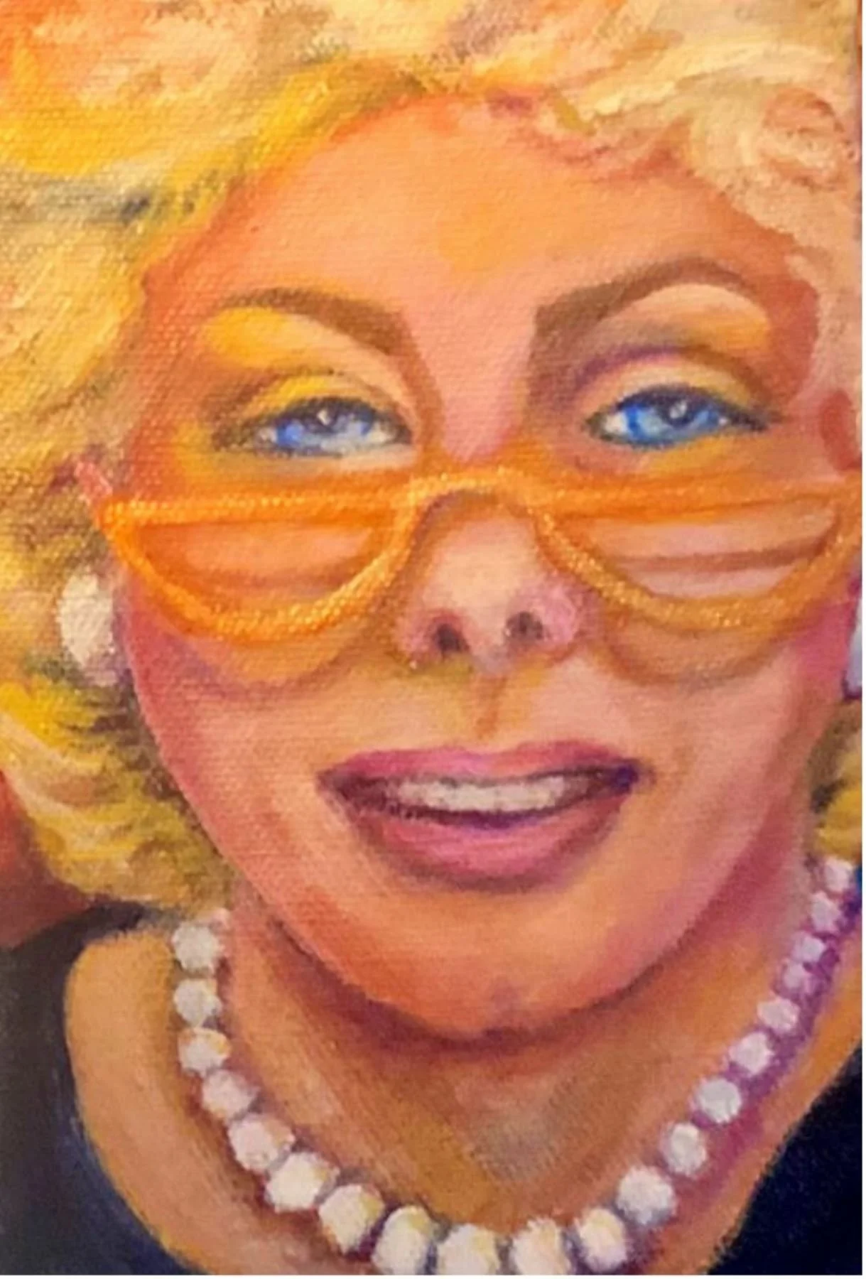 The Hypnotic Relaxation Portrait is a 9" x12" acrylic painting on canvas inspired by Pamela Eveline’s hypnotic session to accomplish goals and enhance confidence. This artwork captures the confident feelings after deep hypnosis.