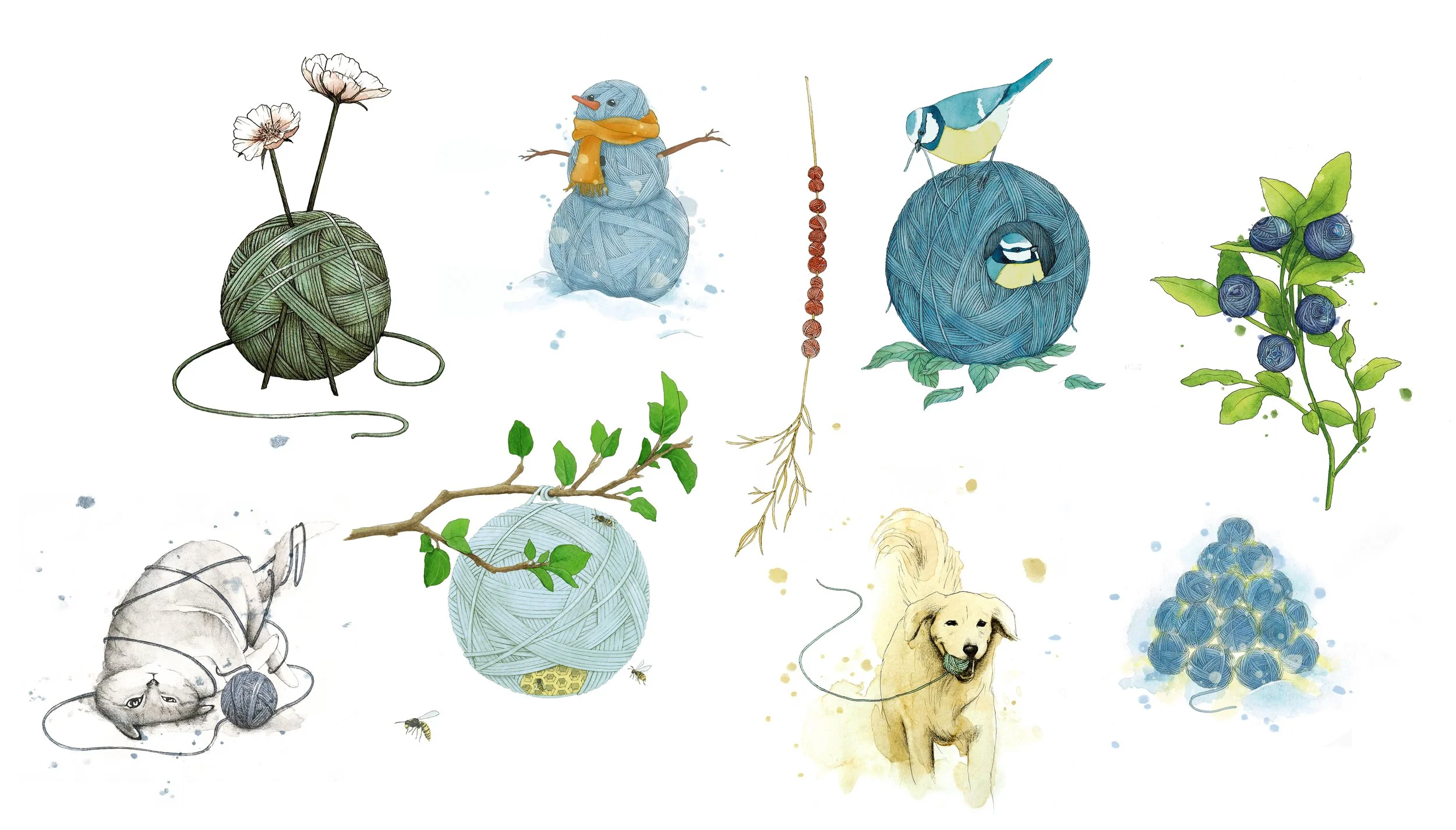 Illustrasjon Norwegian Spirit Bergen strikkebutikk garn