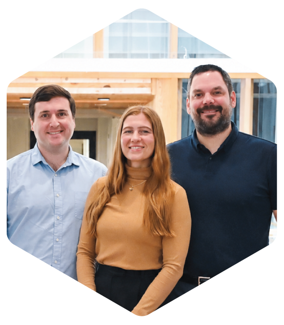 Veil Genomics founders Alex Harkess, Kendall Lee and Josh Clevenger
