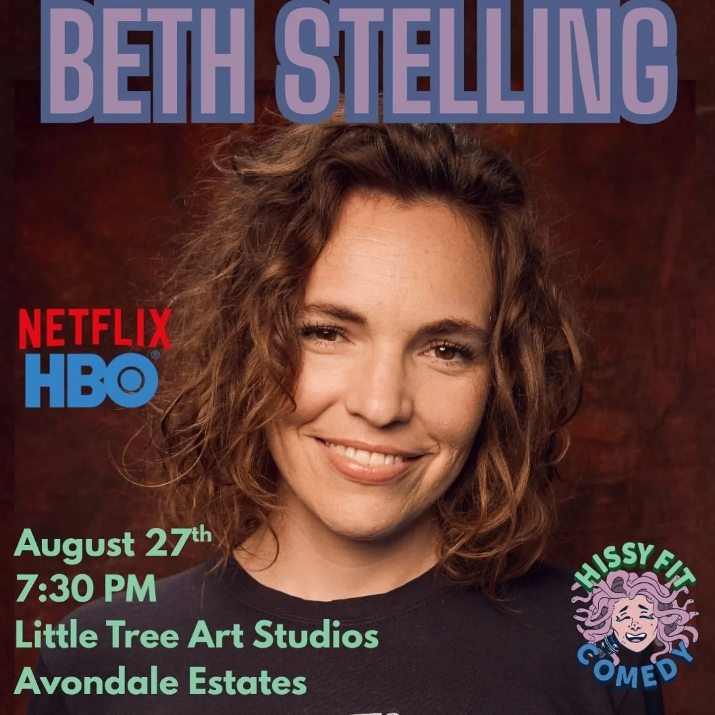 Giddy &amp; gassy is how I feel right now but gassy's a given. The legend @bethstelling will be performing a week from today at @littletreeartstudios in Avondale with @banjolounge slinging drinks. Another amazing show from @hissyfitcomedy who produce