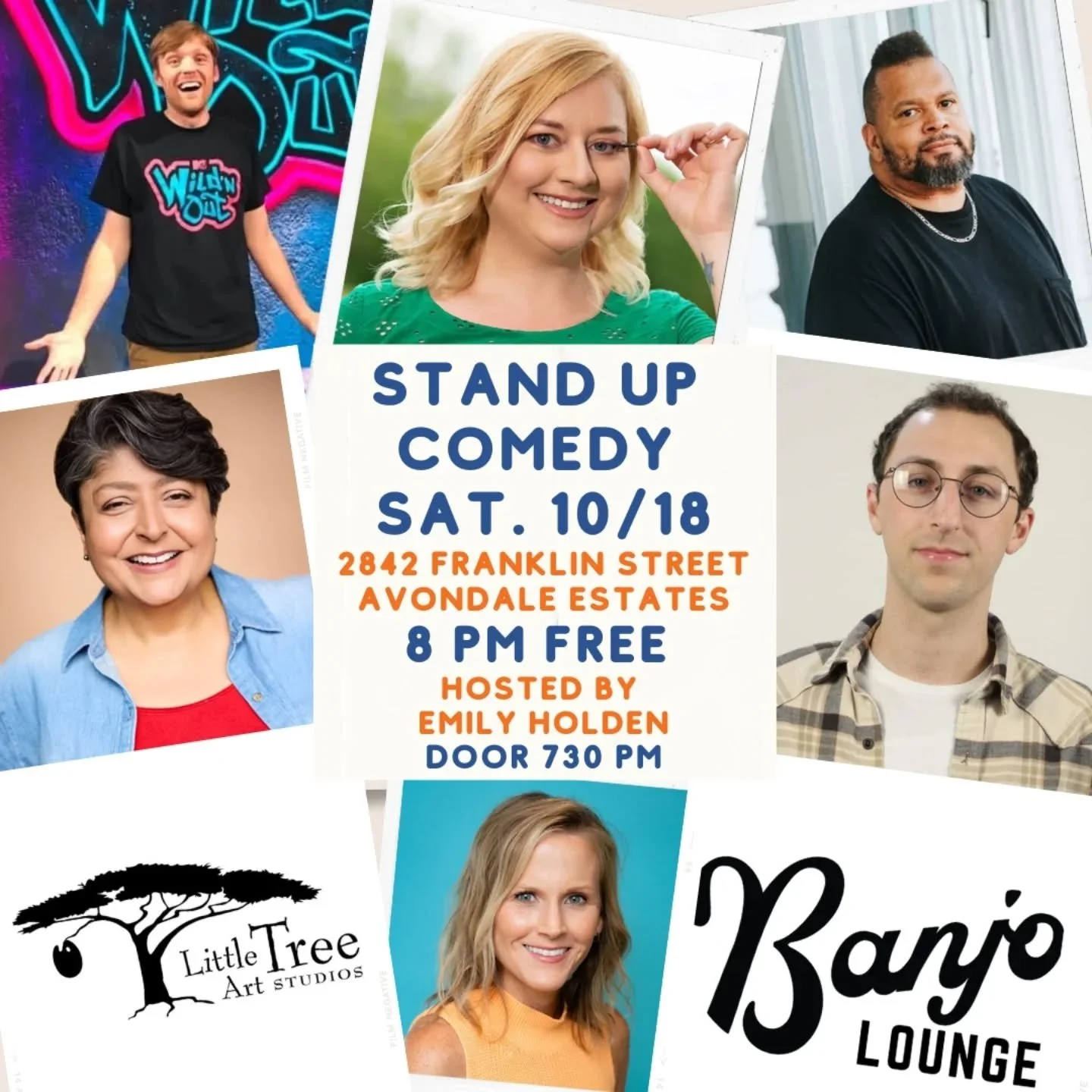 Banjo is back 10/18 with an incredible lineup including headliner &amp; atl's 2025 funniest comic @reallycarterdeems. Show is free &amp; starts at 8 pm! See you at @littletreeartstudios in Avondale a week from Saturday.