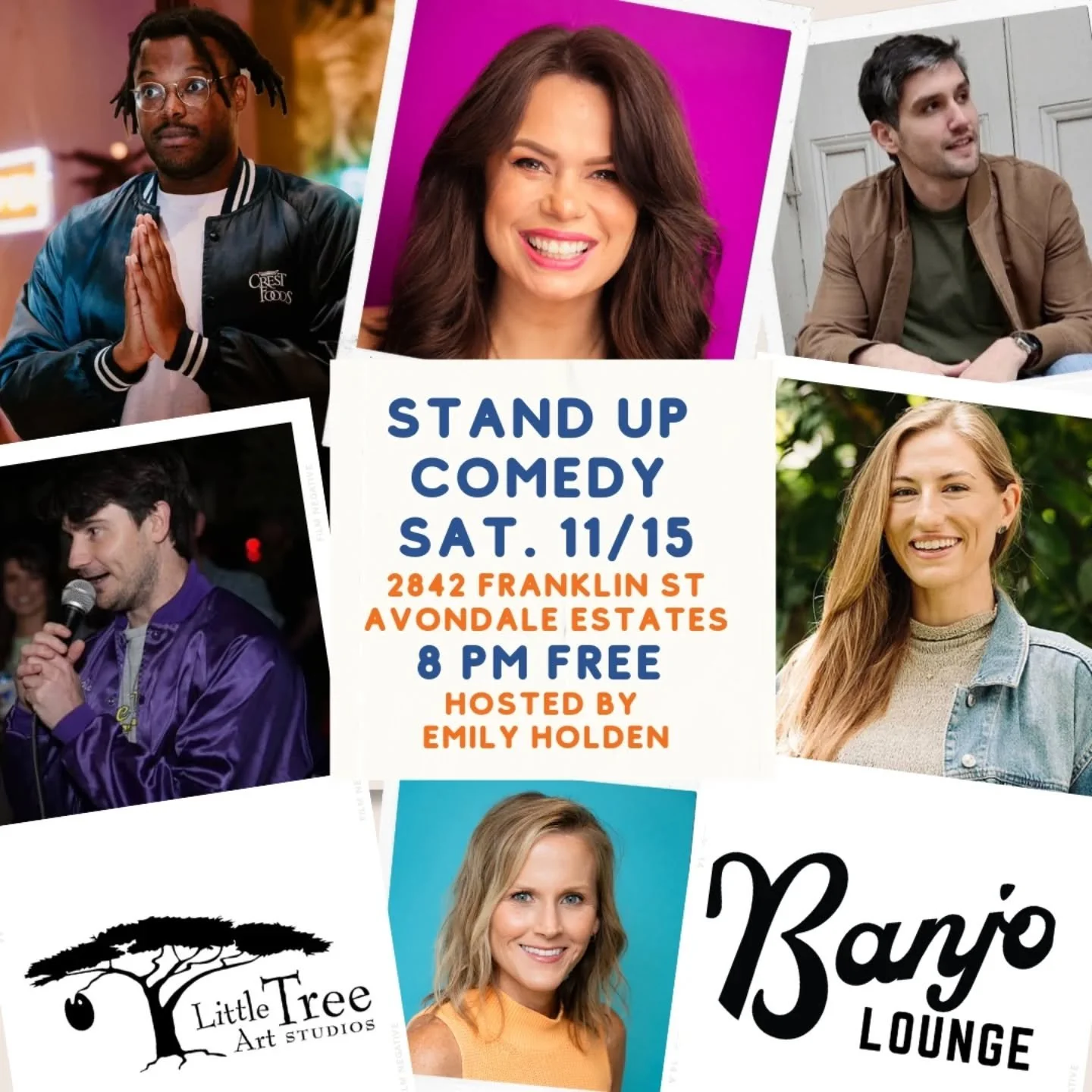 Next Sat 11/15 got the queen of Atlanta comedy closing out our next monthly show in Avondale!
8 pm start, free and a killer lineup to boot! Banjo Lounge will be providing delish drinks.