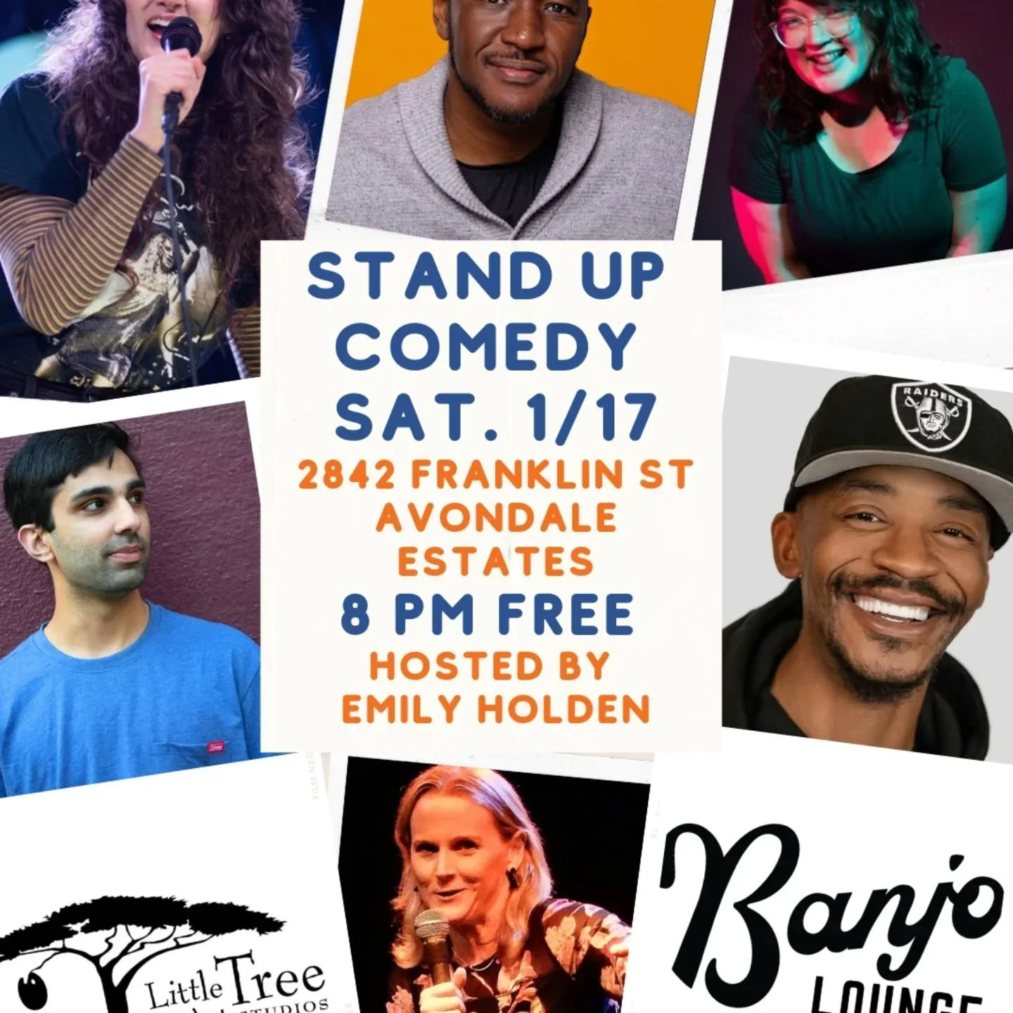 Banjo Lounge is back next Sat. 1/17 in Avondale Estates at @littletreeartstudios Free stand up comedy, killer lineup, tasty drinks. You better come or I will get you out of your bed the middle of the night! Doors open 730 &amp; show starts at 8 pm.