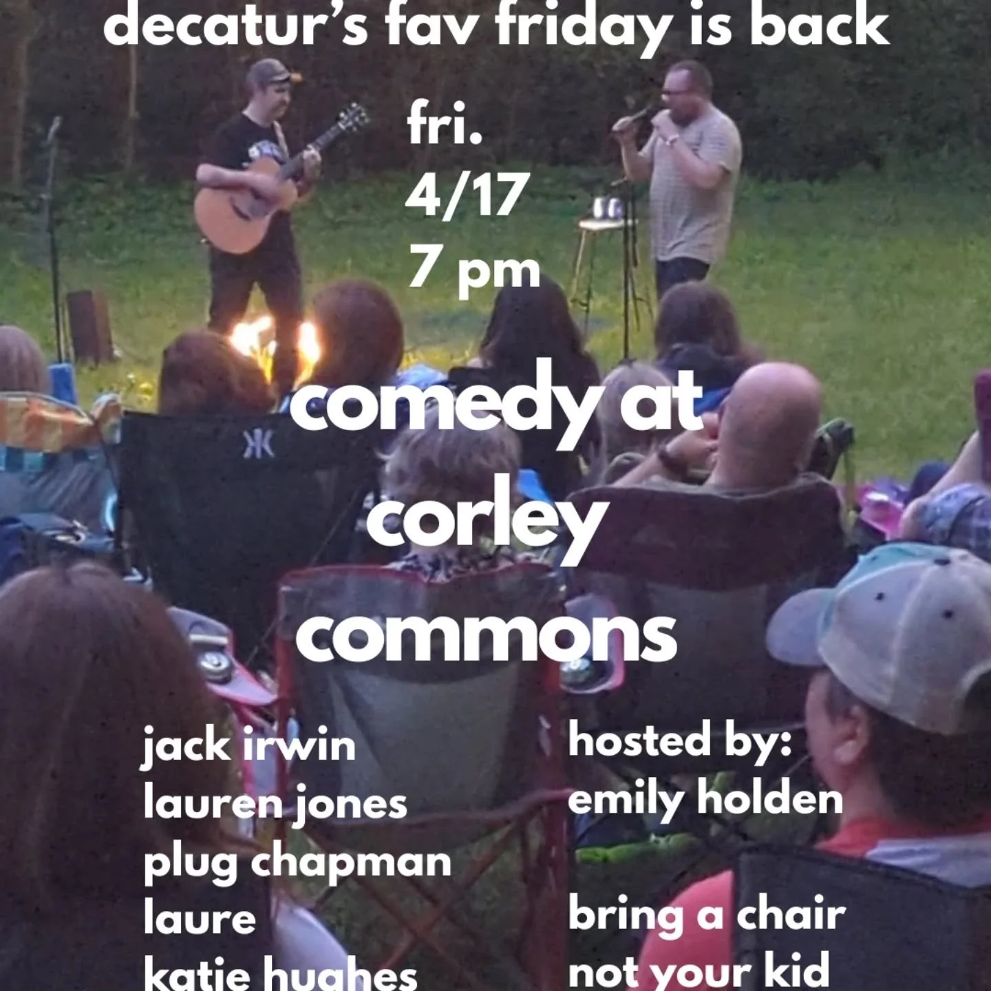 One of my fav shows of the year is back! Fri. 4/17, I gather the finest comedians in the land, spray them with a little big spray &amp; let them loose in Decatur.  Thanks for making it happen @pamelasellsatlanta