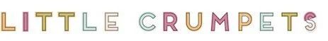 Illustration of the words 'LITTLE CRUMPETS' in colorful, playful letters.
