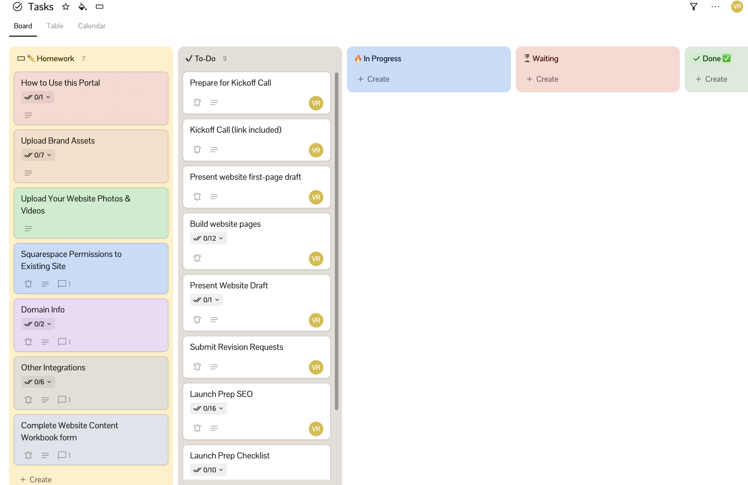Client Portal for Blue Skies Web Designs to streamline the entire project