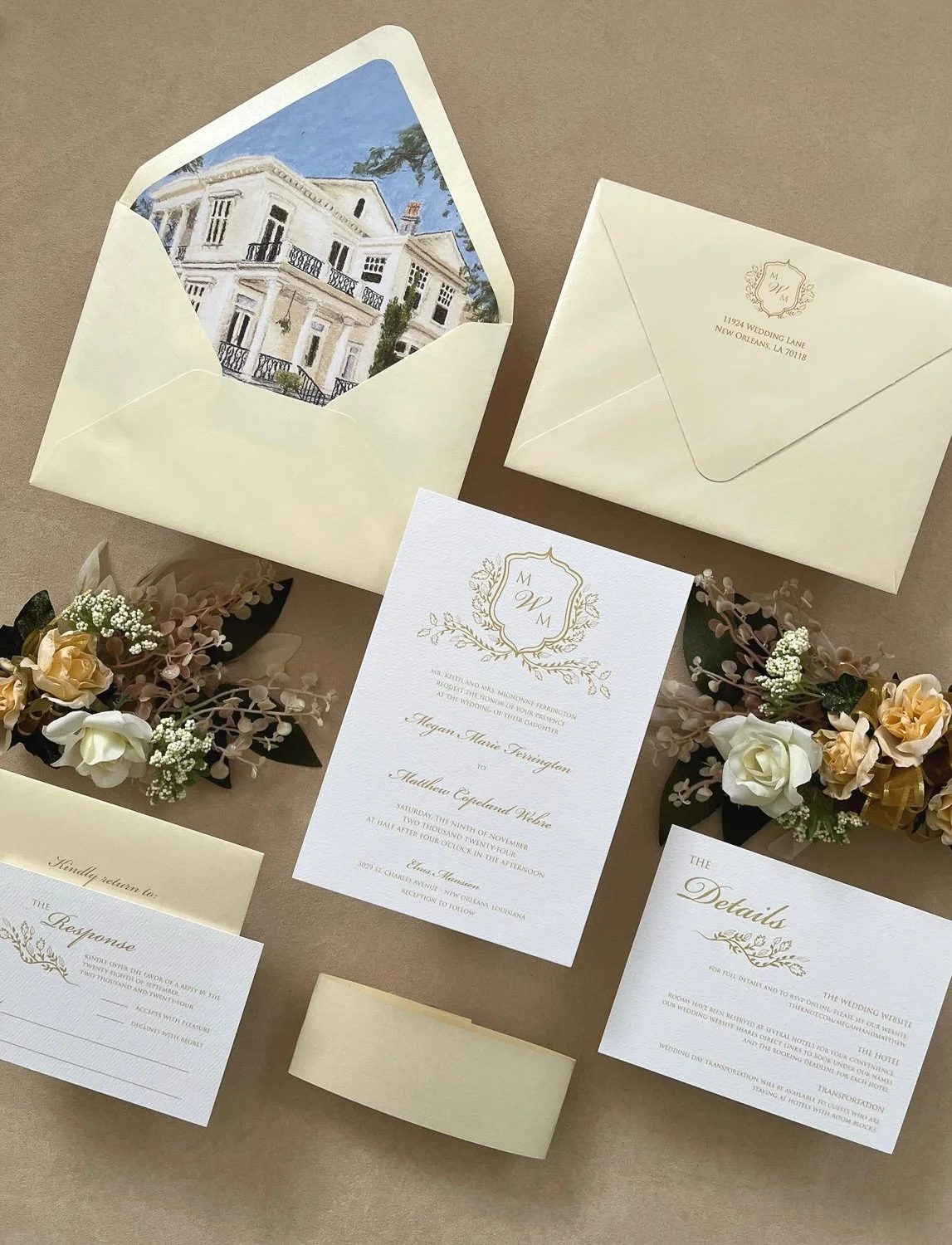 Soft pastels, southern charm, and your unique story&hellip; just a few of my favorite things💕

#neworleanswedding #weddingstationery #customstationery