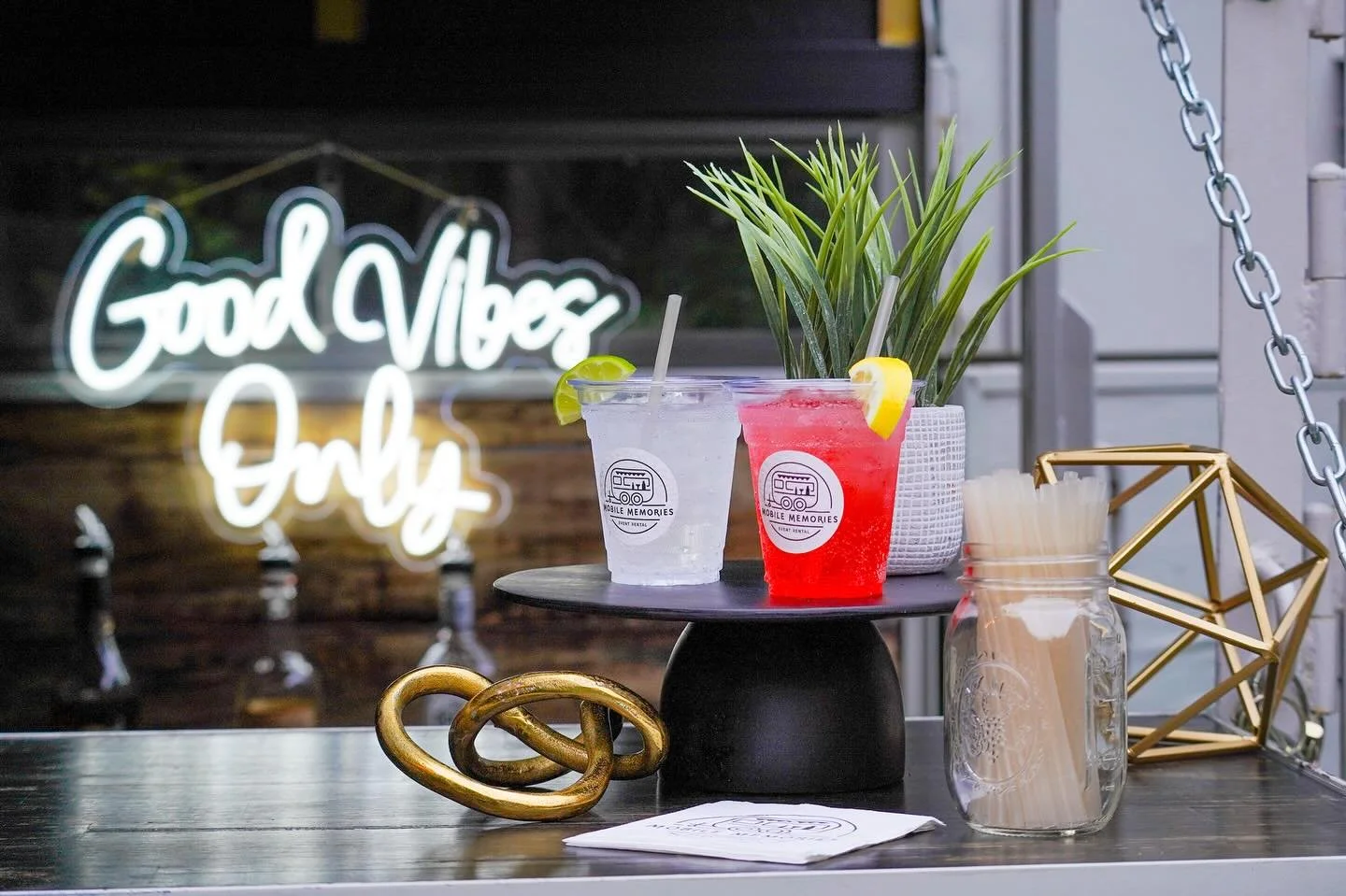 ✨ Your event deserves more than just a drink station &mdash; it deserves an experience. 🍸✨

With Mobile Memories, you bring the drinks and we bring everything else:
✨ Our one-of-a-kind bar trailer
✨ Professional, friendly bartenders
✨ Cups, napkins,