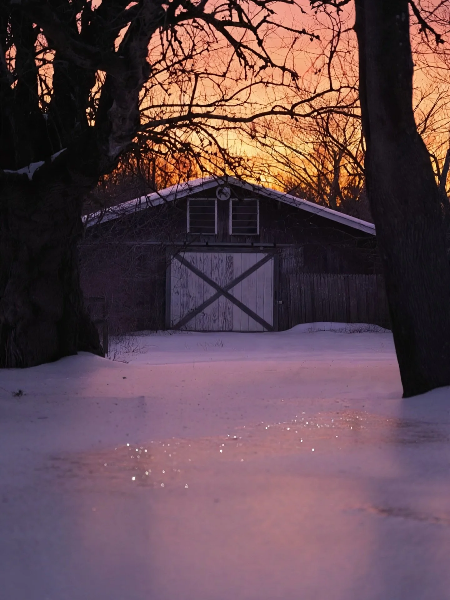 Sunset after the ice storm a few weeks ago.