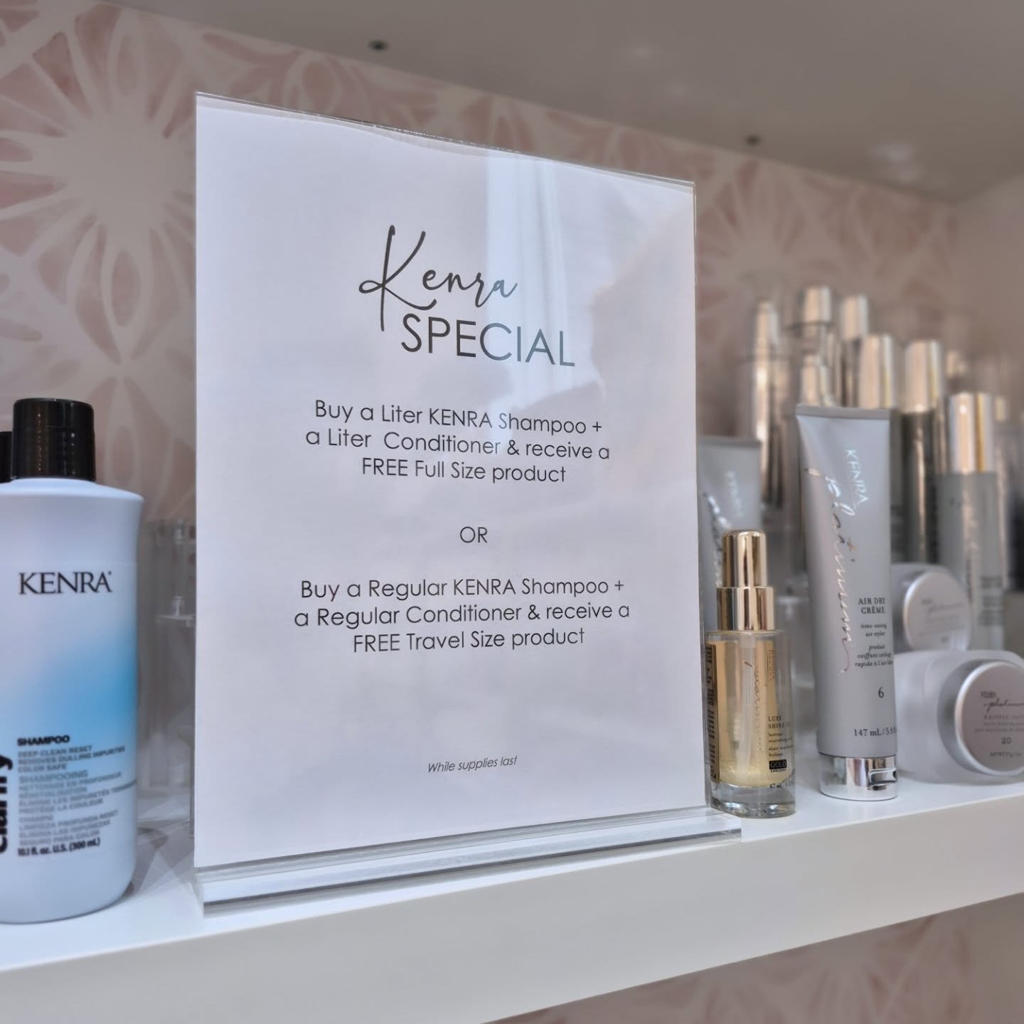 Take care of your hair this summer with @kenraprofessional ☀️ There's no better time to stock up while we are running our FREE product sale!

#kenraprofessional #haircare #affordablehaircare #hairwash #shampooandconditioner #boutique #shopsmall #disc