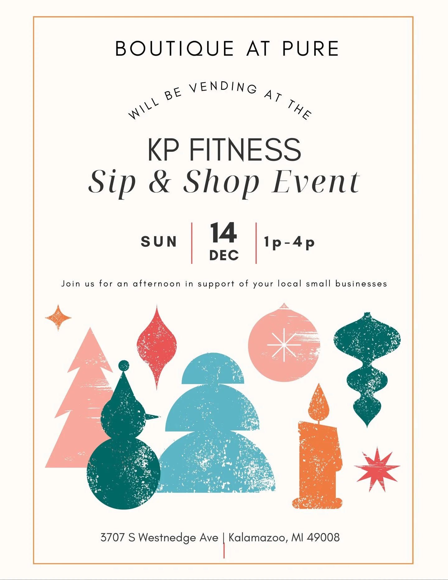 Join Boutique at Pure on Sunday 12/14 at @__kp.fitness__ Holiday Sip &amp; Shop! 🎄☃️
We will bring all your favs from handmade Embroidered Carhart hats, our classic Charm Bracelet bar to Artisan soaps &amp; more! 
What an amazing way to support loca
