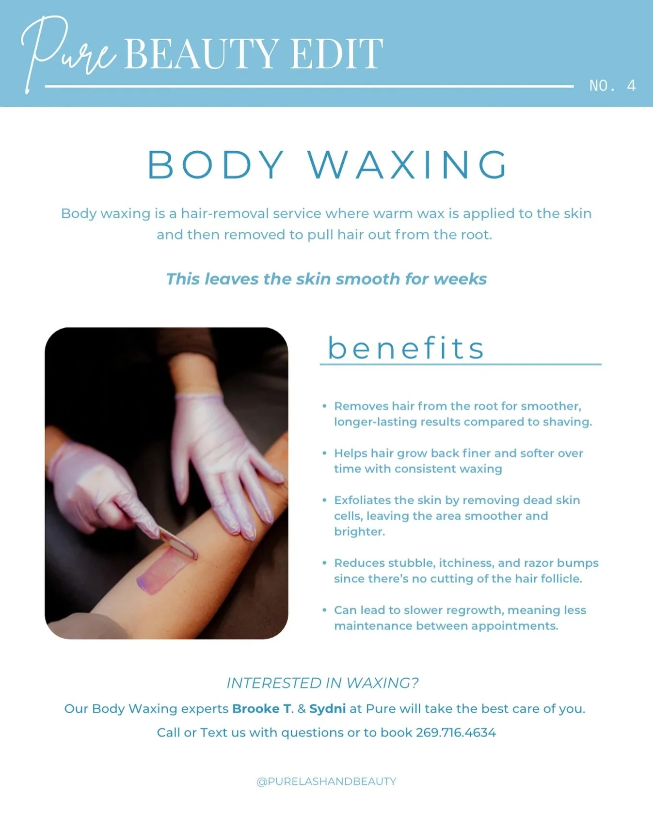 Waxing can help you live the fresh soft life you&rsquo;ve been dreaming of 🤍 the benefits of Body Waxing will help you feel your best always 

Let our Body Waxing experts Brooke T. @blushed.bybrooke &amp; Sydni @sydnilashandbeauty take care of you

