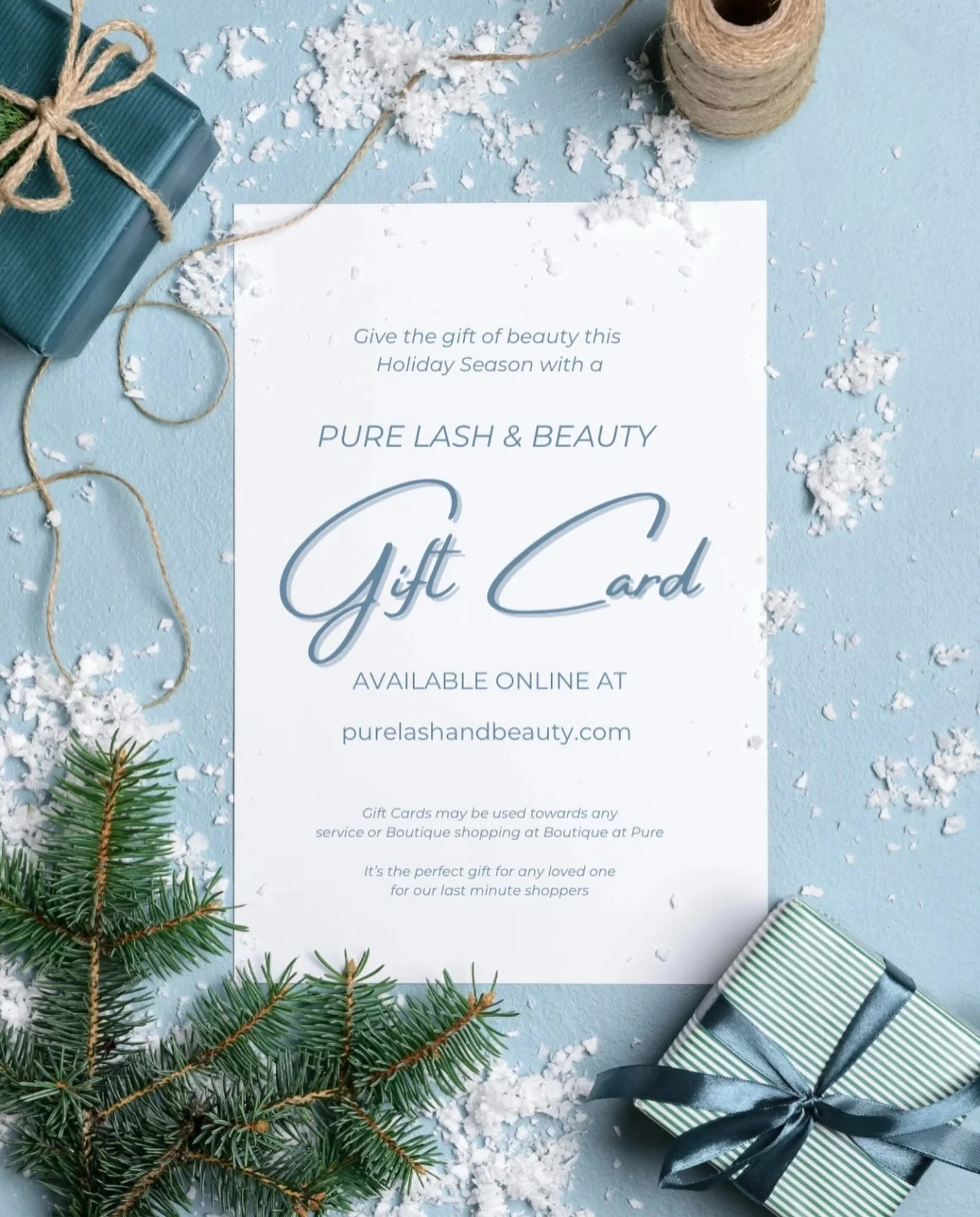 Still need a gift? 🎁 Give the gift of beauty ✨
Pure Lash &amp; Beauty gift cards are available at the Salon OR Online via our website and can be used on any Service or Shopping in our Boutique 🤍

Grab yours today via the link in our bio! 🔗

#giftc