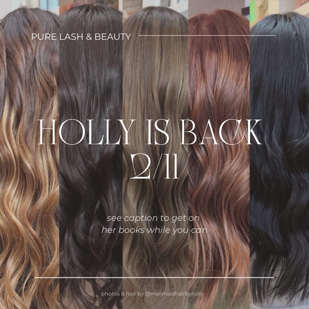 Mark your calendars &mdash; Our lovely Holly is returning from maternity leave 2/11! 💇&zwj;♀️ Whether you&rsquo;re looking for an all over refresh, color to die for or luxury extensions, Holly is your girl. 

Call/text us to get on her books while y