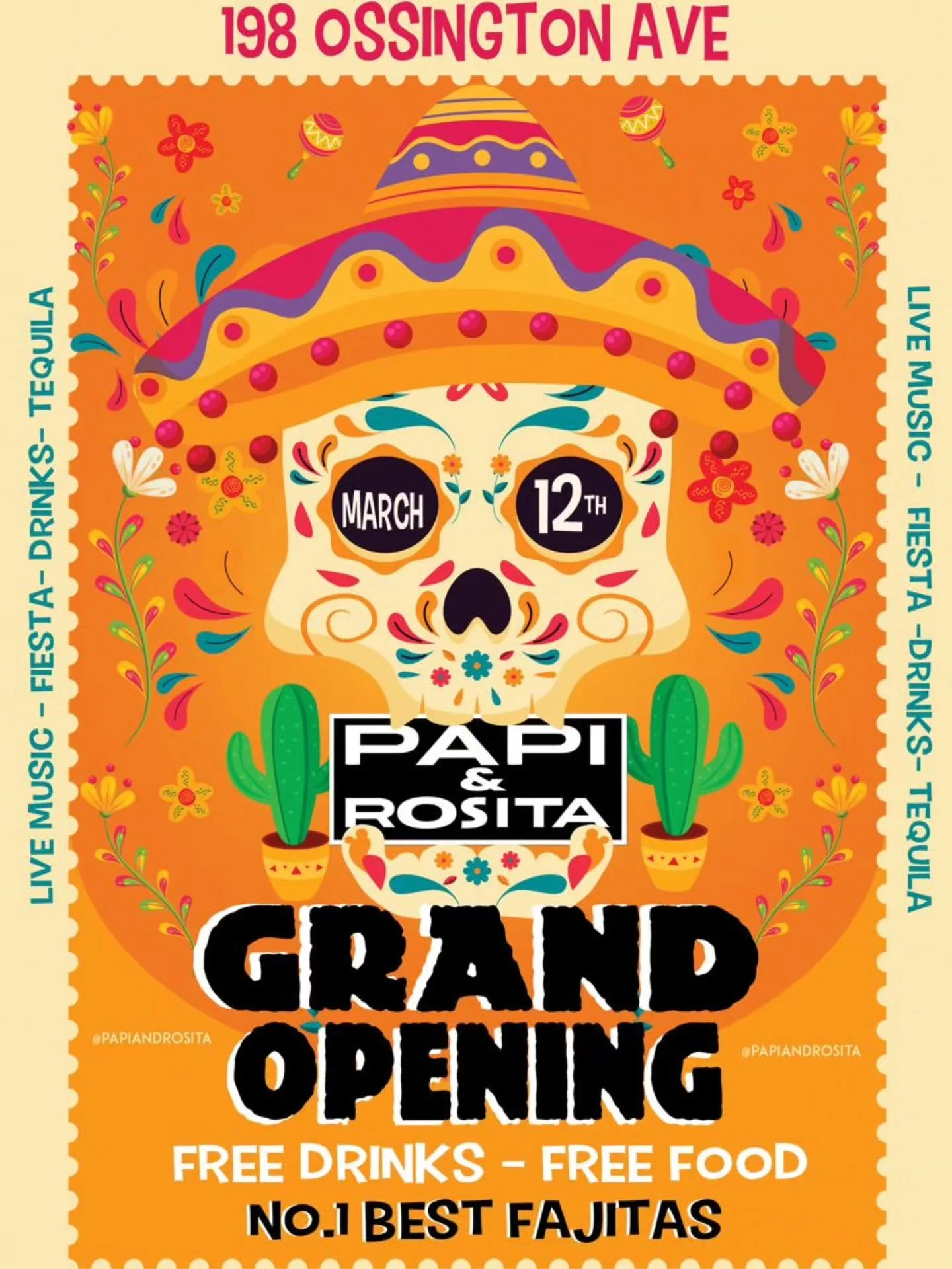 Ossington&hellip; are you ready? 👀🔥

We&rsquo;re throwing a GRAND OPENING fiesta on March 12th and you&rsquo;re invited.

5pm - 1am

Free drinks.
Free food.
Live music.
No excuses.

Meet us at 198 Ossington Ave and let&rsquo;s make it a night to re