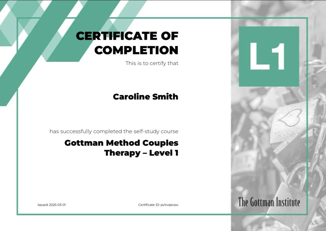 Gottman Level 1  and Level 2 Therapist Couples Therapy in Santa Cruz