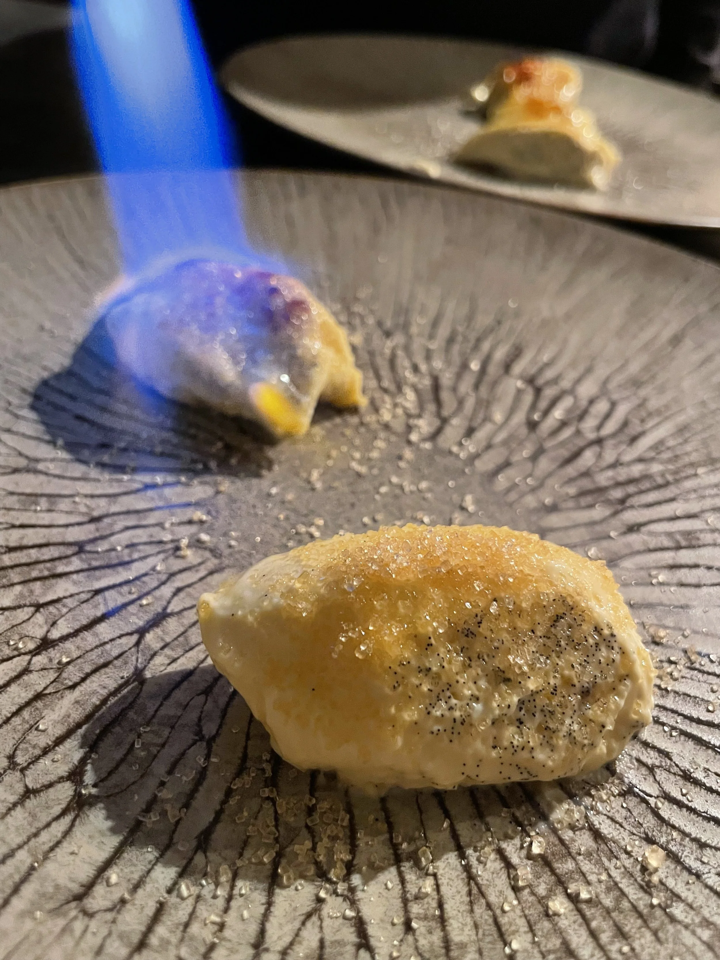 Signature dessert served at the table d'hôte at La Traversée, boutique chambres d'hôtes in the Terrasses du Larzac