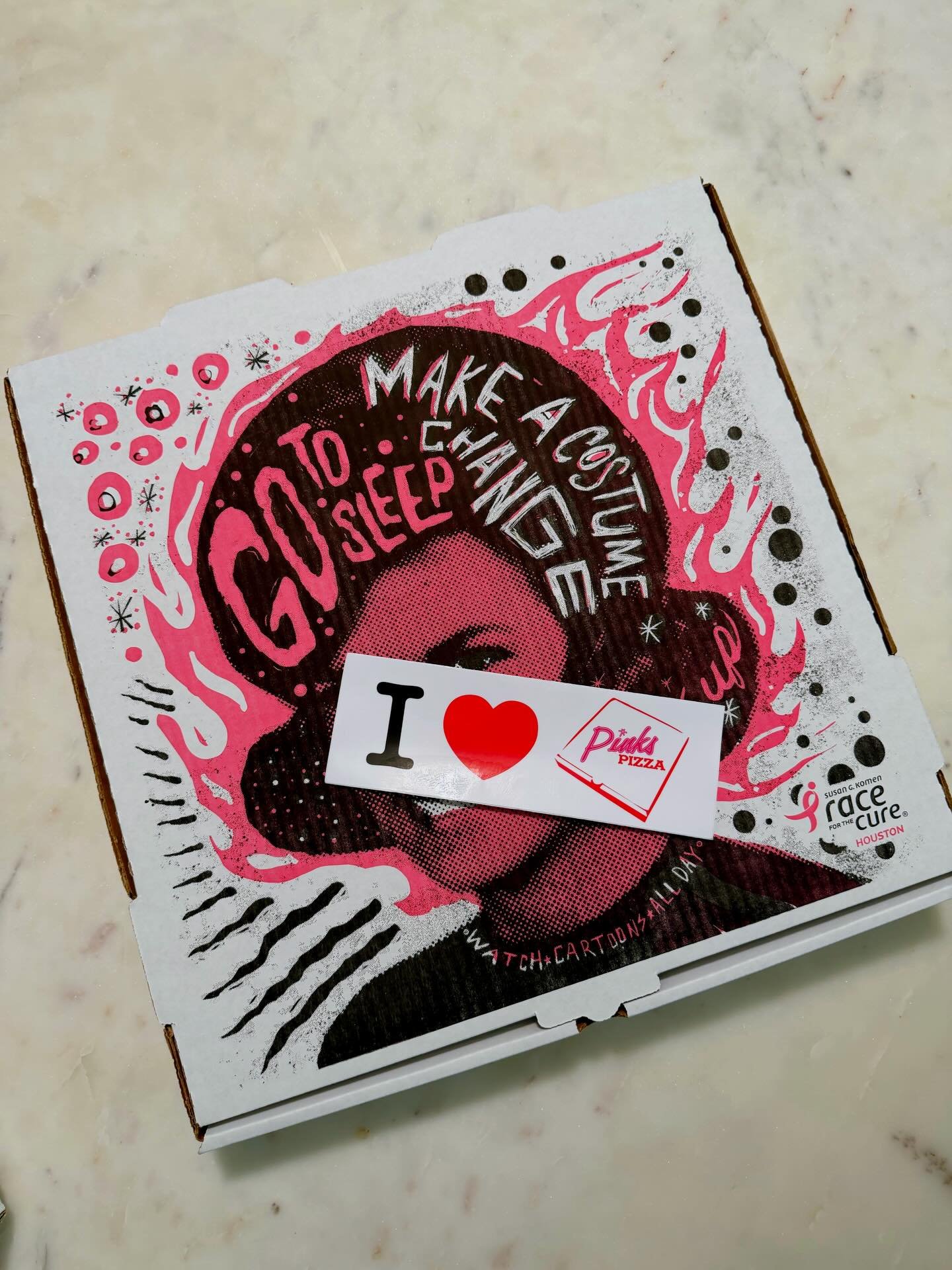 Free bumper stickers just come in and grab one! It&rsquo;s like stealing 😉🍕