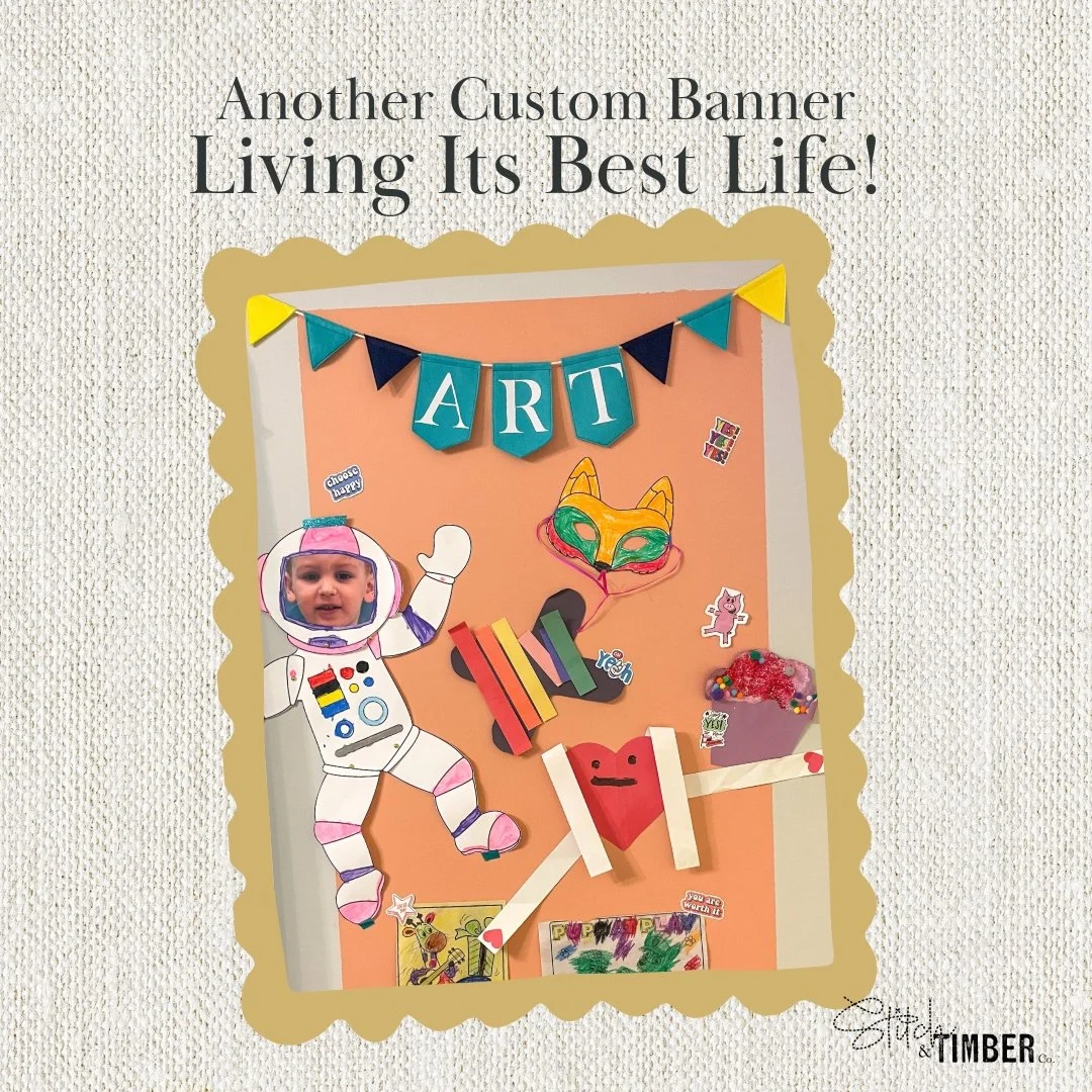 🎨✨ When your art wall deserves the spotlight…
This custom ART banner was made for one seriously creative kid — and honestly, it nailed the assignment. From the astronaut to the popsicle stick heart to that very confident xylophone... w