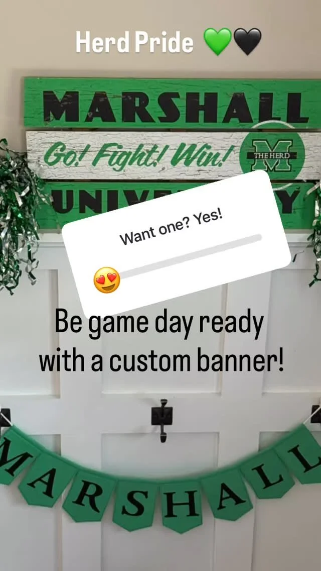 Bring the spirit to your space with a custom banner! πβ¨ This one was made for some serious Herd pride. We can create one for your team, event, or celebration too!
#stitchandtimberco #custombanner