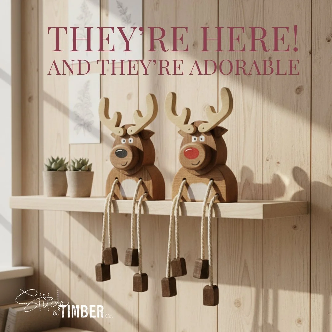 New Holiday Drop &mdash; Now Online! 🦌✨

Say hello to our Wooden Reindeer Shelf Sitters, the cutest addition to your holiday d&eacute;cor. Just $25 each!

❤️ Red Nose Reindeer &ndash; festive, bright, and absolutely the star of the show
🖤 Black Nos
