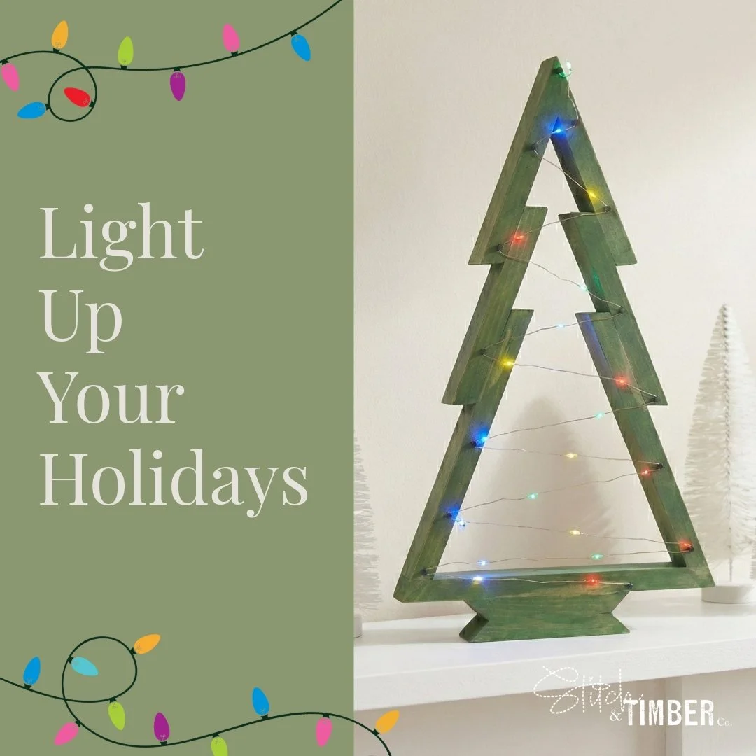 The glow-up your holidays need!

✨🌲 Add a touch of festive magic to your space this season with our refreshed holiday tree! Featuring a stunning green stain and cozy multi-color battery lights, it's the perfect decor for mantels, shelves, or entrywa