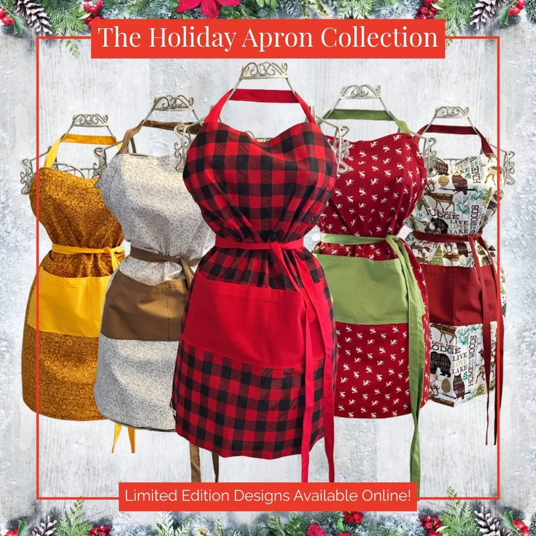 Holiday joy for every kitchen 🎁

Looking for the perfect gift for the chef in your life (or yourself 😉)? Our handmade holiday aprons are here to add warmth, charm, and a festive touch to any kitchen. Thoughtfully designed for cooks, bakers, teacher