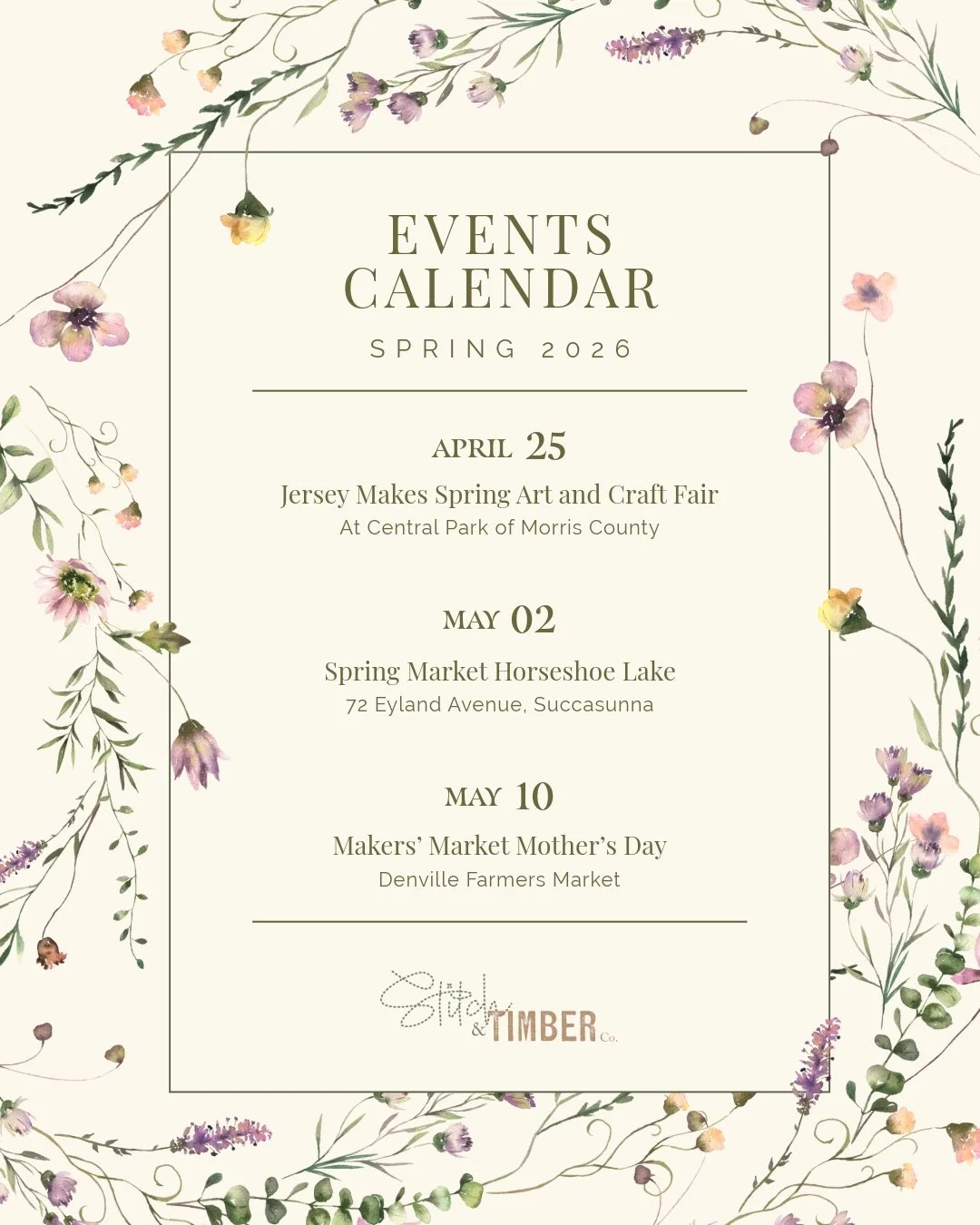 We survived winter&hellip; and market season is BACK 🌷😌

Our first shows of 2026 are officially on the calendar and we&rsquo;re so excited to get out there again.

Come shop handmade fabric + wood goods, spring pieces, and all the new things we&rsq