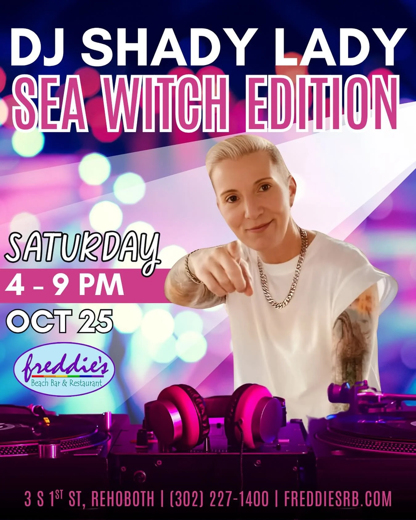π@djshadyladyusa starts spinning at 4 PM… see you there! 
#rehoboth #seawitch #rehobothbeach #dewey #deweybeach
