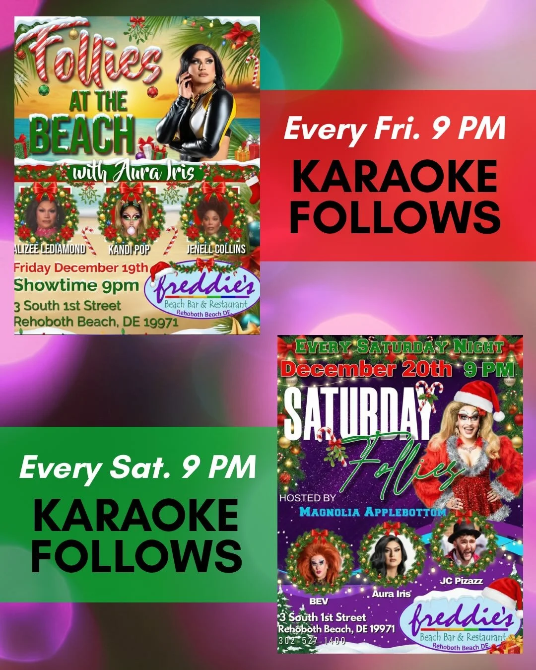 Baby it&rsquo;s hottt at Freddie&rsquo;s&hellip; Freddie&rsquo;s Follies is back for another weekend of holigay shenanigans. 🎄🔥

Food isn&rsquo;t the only thing you&rsquo;ll be eating this Friday &amp; Saturday at 9 PM&hellip; 😜

#rehoboth #rehobo