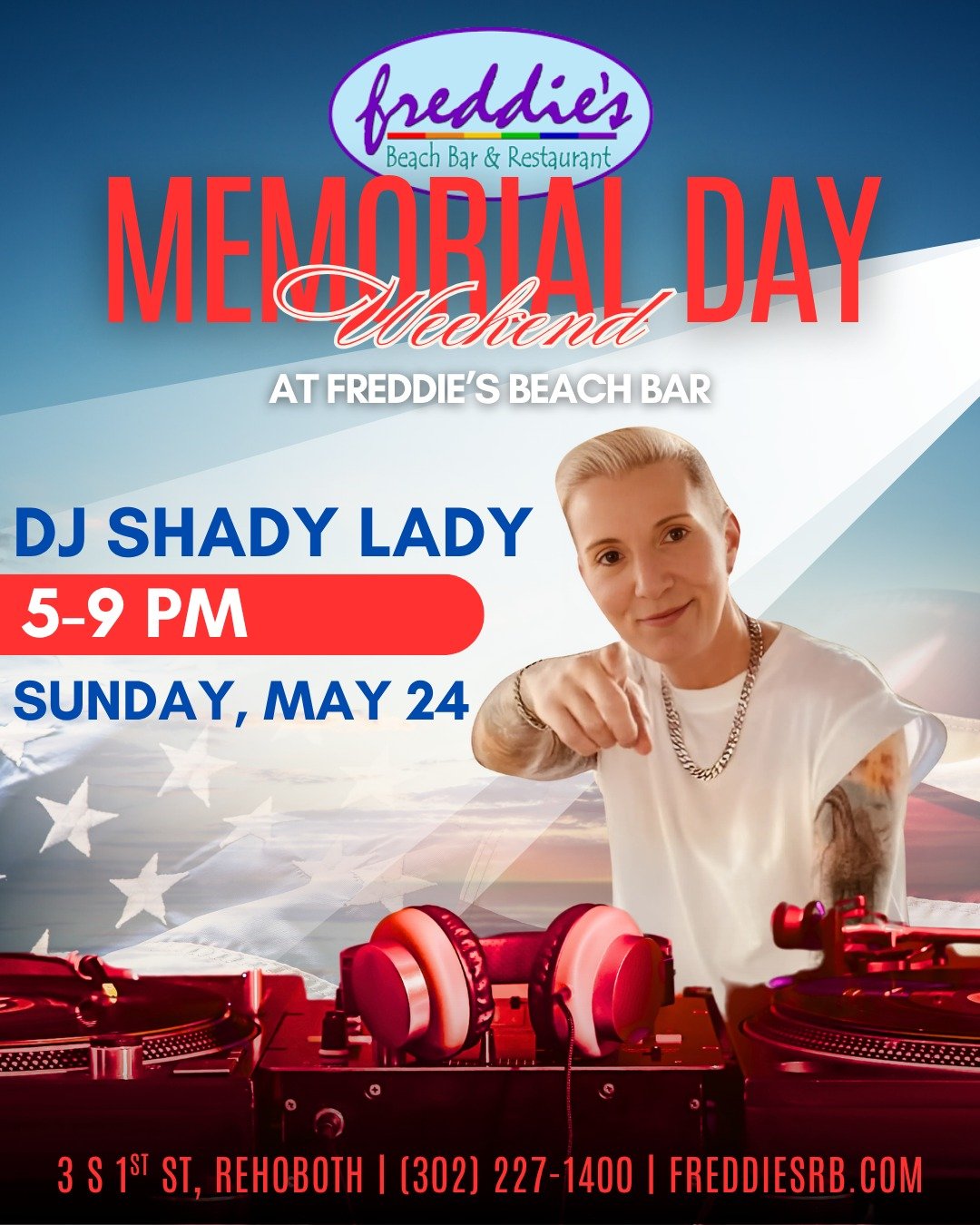 DJ Shady Lady is keeping the party going for Memorial Day Sunday, May 24! 🎧✨

Catch her set at Freddie&rsquo;s:
🕒 5&ndash;9 PM | NO COVER

👑 Then don't miss our Memorial Day Sunday Drag Show right after from 9&ndash;11 PM!

#FreddiesBeachBar #Reho
