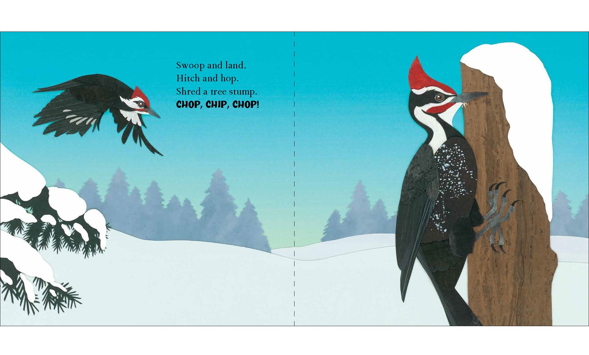 Woodpecker Wham picture book interior design