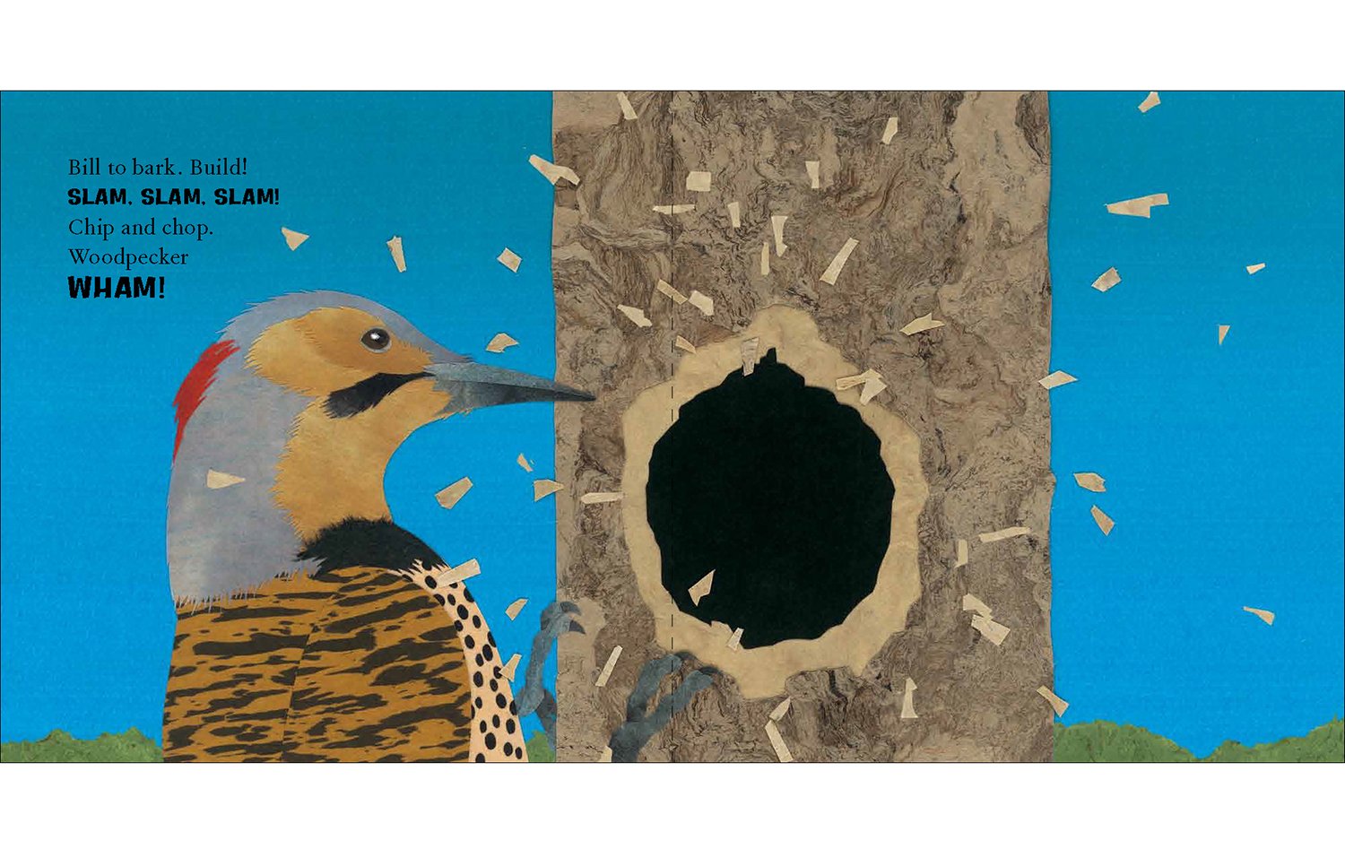 Woodpecker Wham picture book interior design