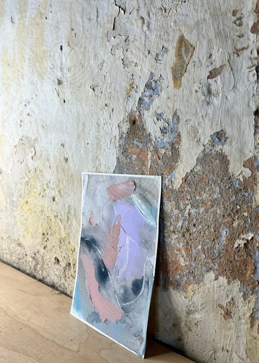 Side perspective of When I Dare to Be Soft, showing layered textures and soft reflections that convey vulnerability and gentle strength.