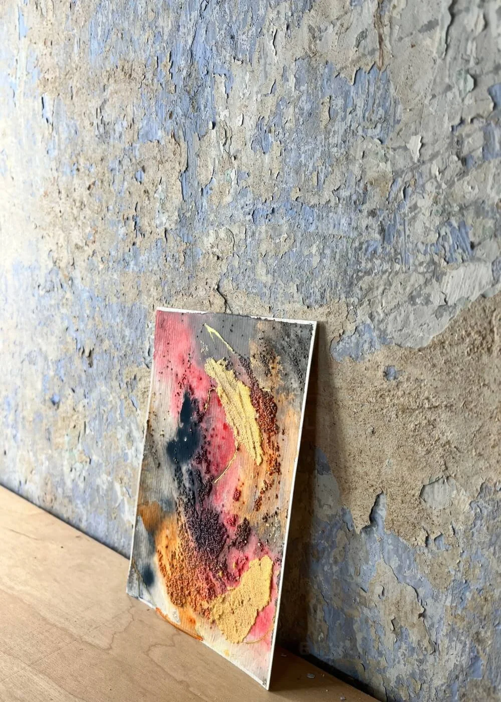 Leaning with grace, the painting glows in motion — each layer whispering of renewal, warmth, and breath returning.