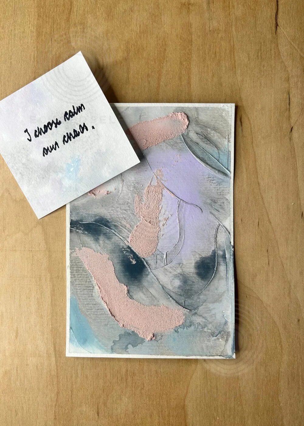 The artwork When I Dare to Be Soft with a handwritten affirmation reading ‘I choose calm over chaos,’ representing emotional grounding through softness.