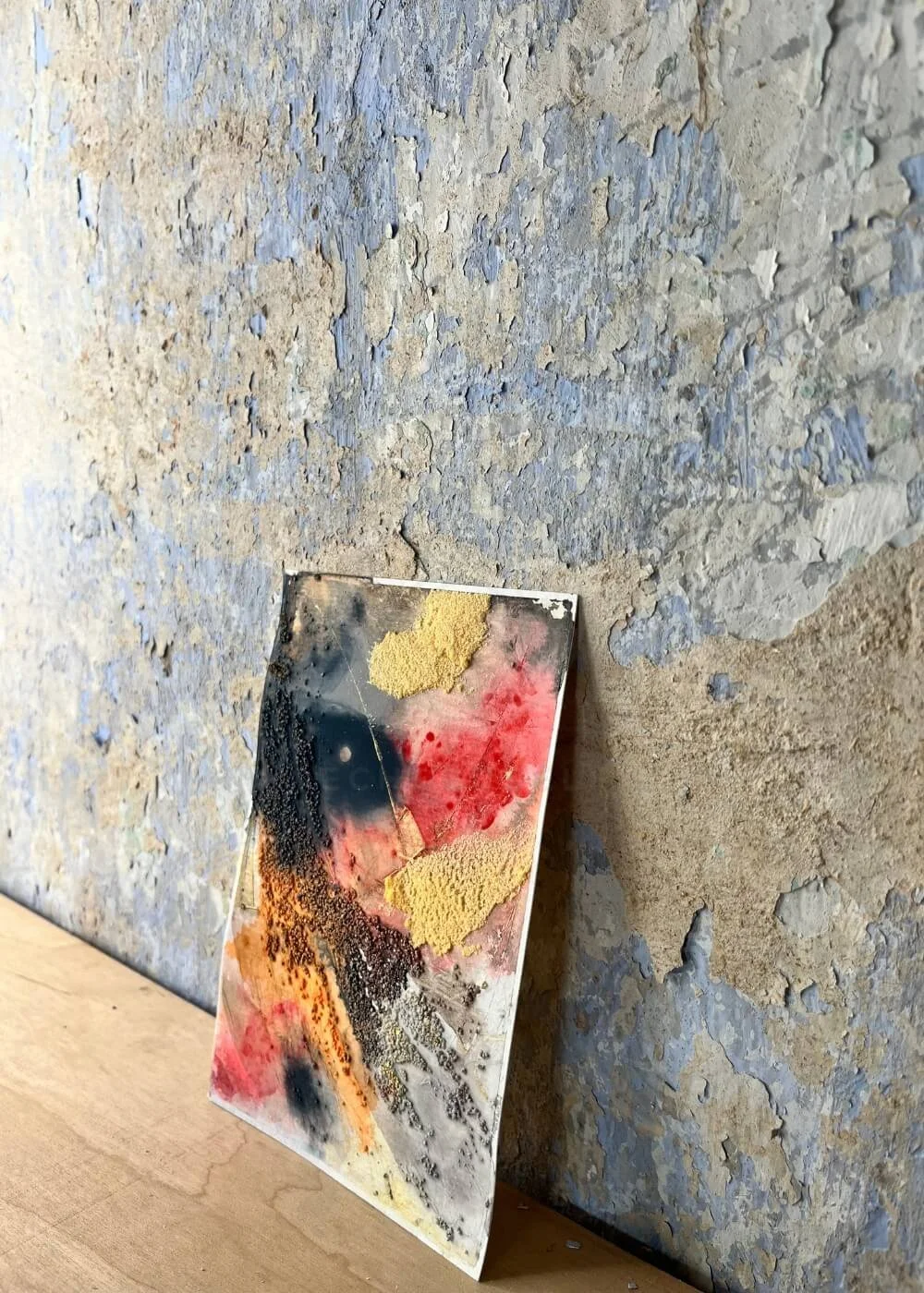 The painting leans in gentle balance, its layers of light and shadow breathing a quiet grace — where the spark found the sky, not the flame.