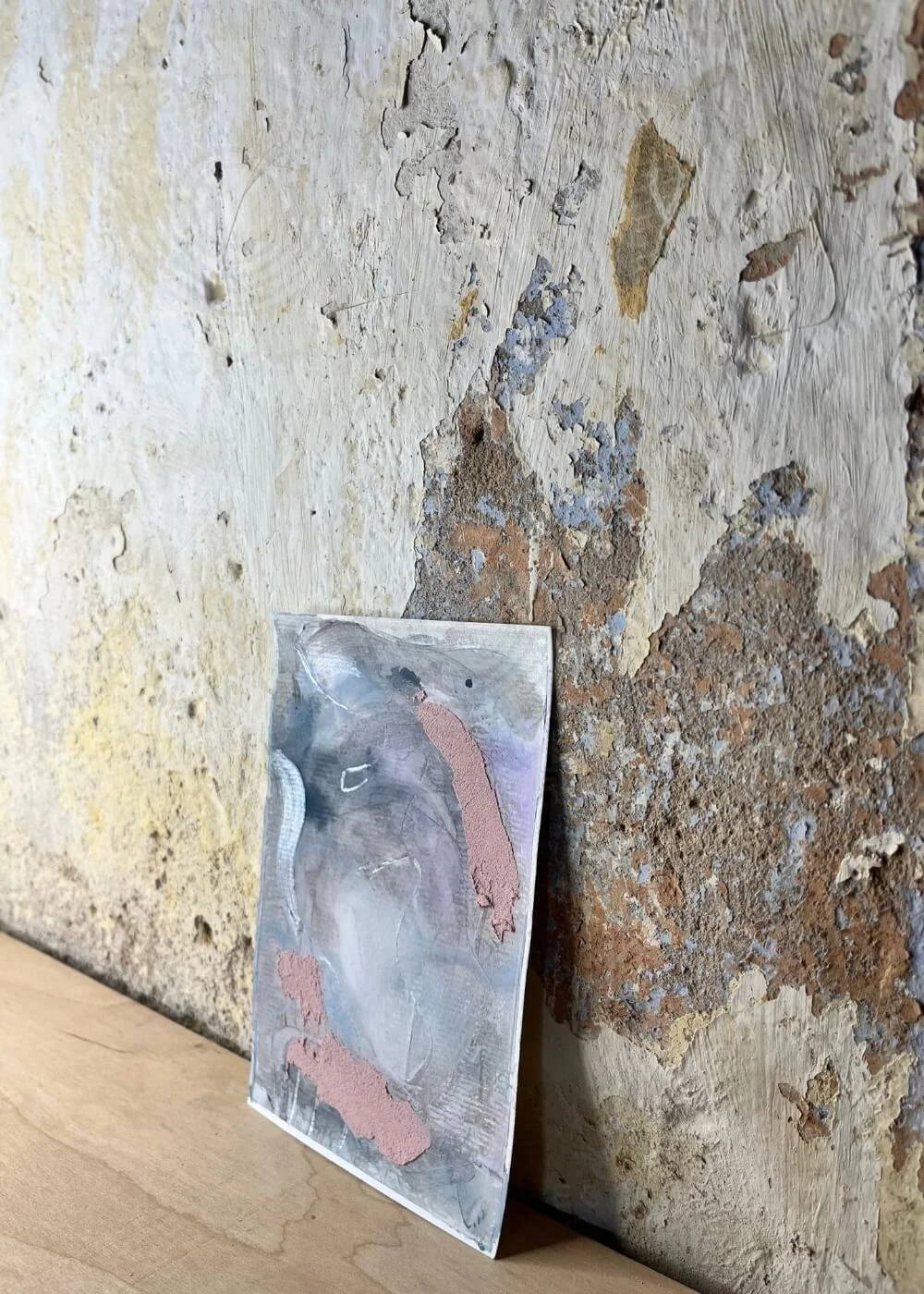 Side view of When Clarity Whispers, showing layered textures and muted tones that symbolize mindful stillness and subtle insight.