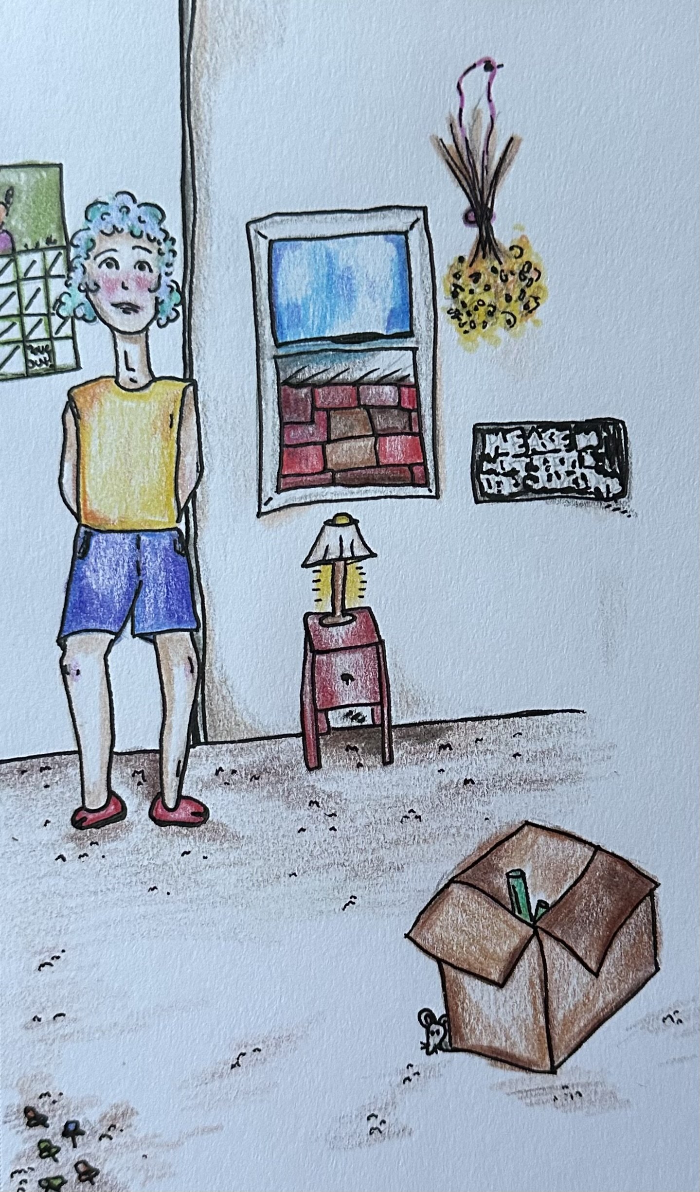 The Keene Apartment, Ink and Colored Pencil 2025