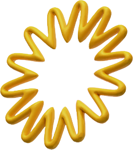 Una corona de espiral dorada y amarilla con forma de sol o estrella.