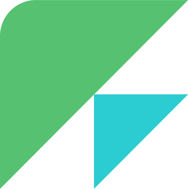 Diseño abstracto con triángulos verdes, negros y un azul en un fondo blanco