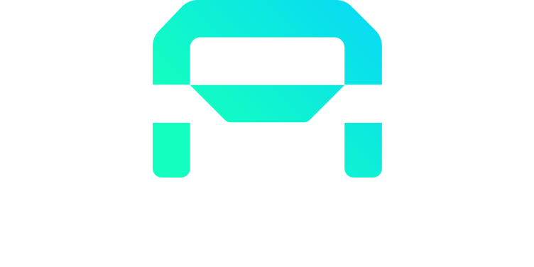 Logotipo de Autotech, plataforma de intercambio de criptomonedas, en colores azul brillante y negro.