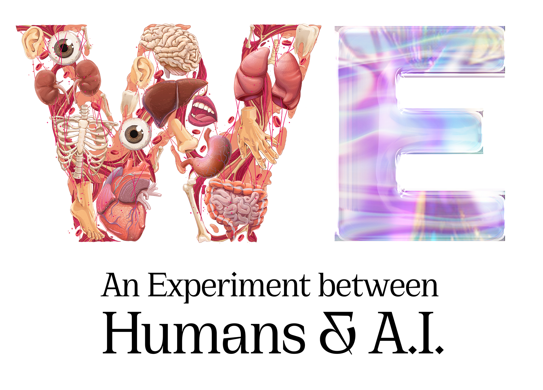 Ilustración de los principales órganos del cuerpo humano, incluyendo el cerebro, corazón, pulmones, hígado, riñones, estómago, intestinos, y ojos, en un fondo transparente con efecto de luz y color.