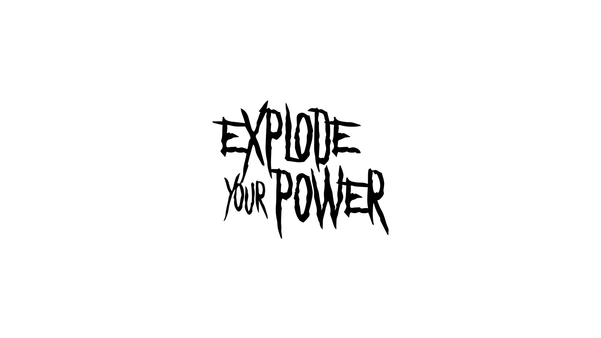 Texto en letras negras que dice ‹Explota tu poder› con un diseño de letras cortantes y puntiagudas.