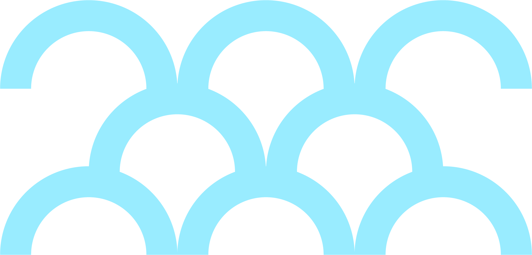 Fondo de círculos azules claros, con patrones de arcos semicirculares que se yuxtaponen en filas.